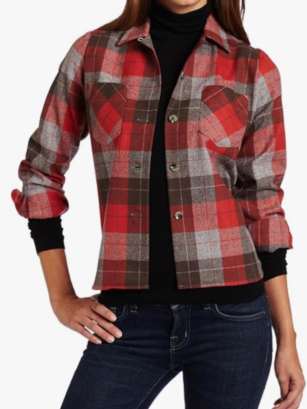 Pendleton Vintage Fit Tuckeroo Wool Plaid Shirt Rust Boho Cottagecore Unisex